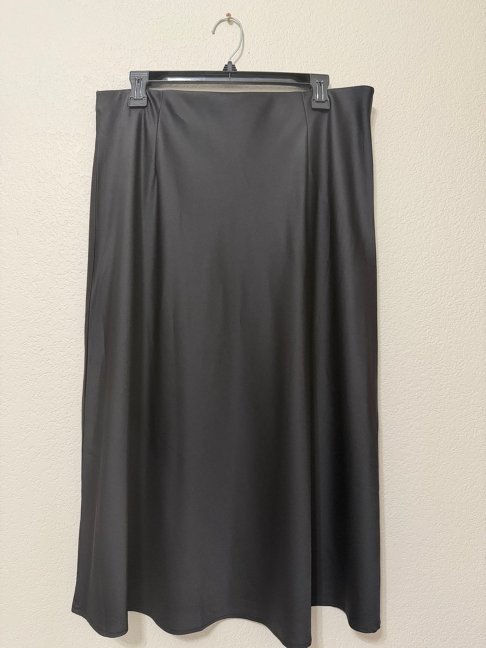 Classic Black Women's Satin Midi Skirt